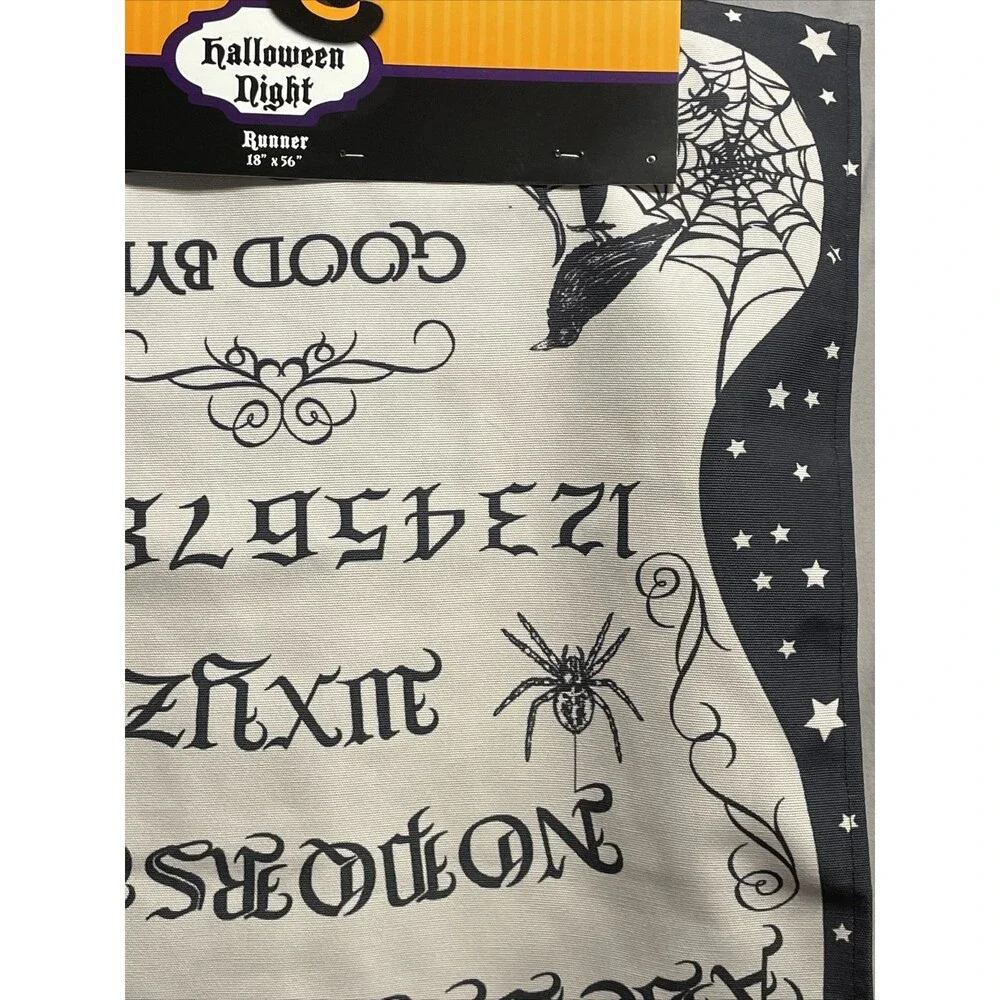Ouija Board Halloween Table Runner Long Fabric Printed 18